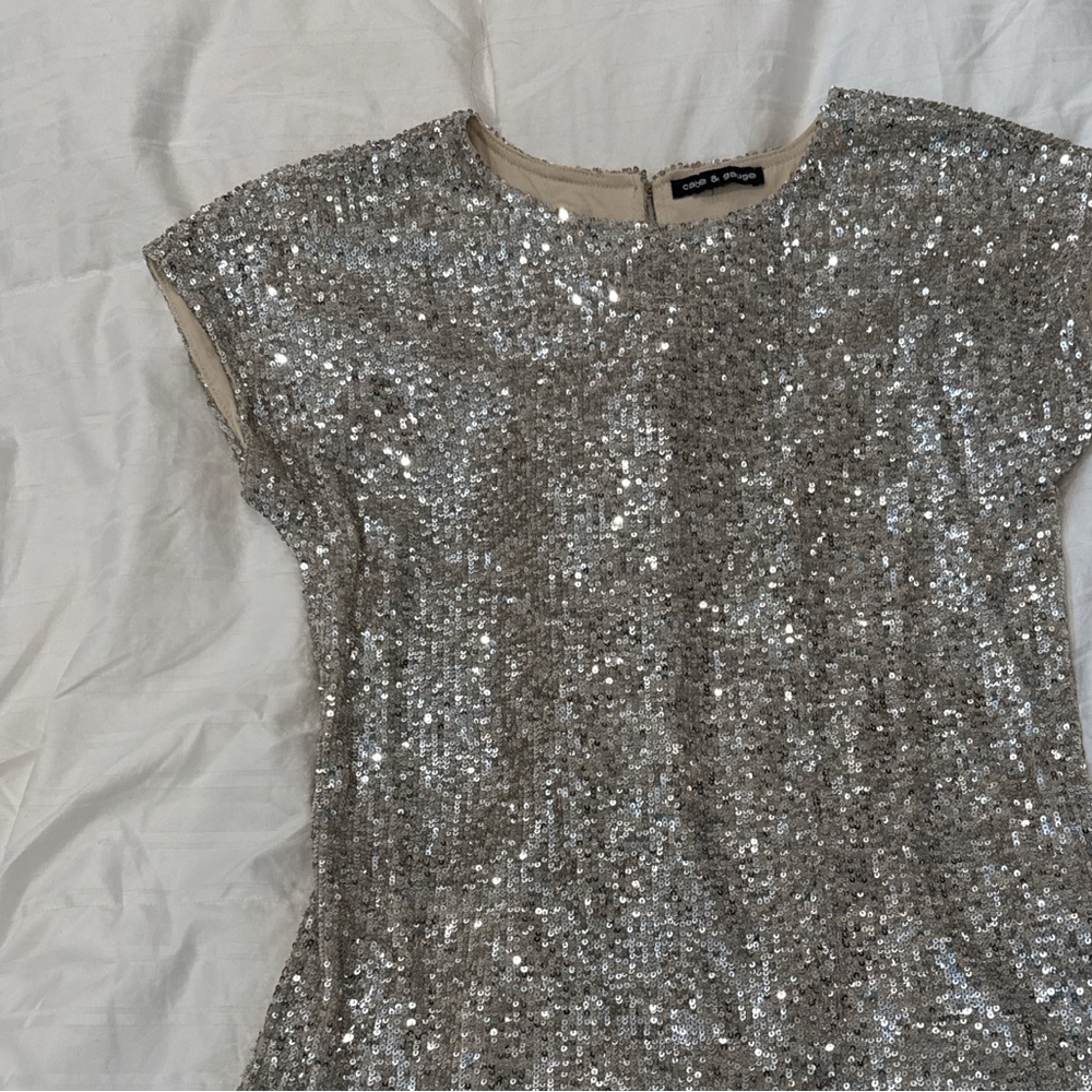 Cable & Gauge Silver Sequin Women's Top